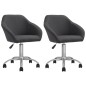 vidaXL Sillas de comedor giratorias 2 unidades tela gris oscuro vidaXL Sillas de comedor giratorias 2 unidades tela gris oscuro