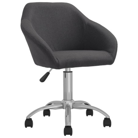 vidaXL Sillas de comedor giratorias 2 unidades tela gris oscuro