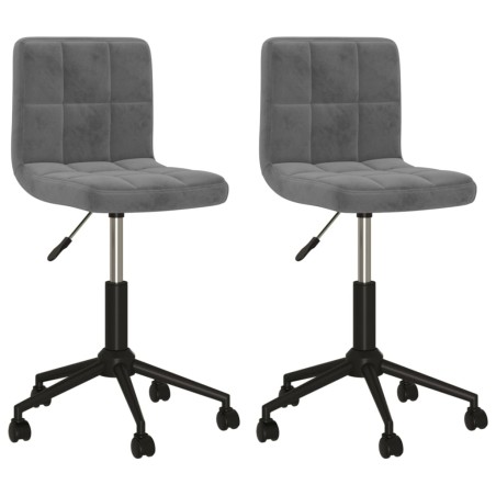 vidaXL Sillas de comedor giratorias 2 unidades terciopelo gris oscuro