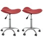 vidaXL Sillas de comedor giratorias 2 uds cuero sintético rojo tinto vidaXL Sillas de comedor giratorias 2 uds cuero sintético rojo tinto