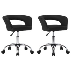 vidaXL Sillas de comedor 2 unidades cuero sintético negro