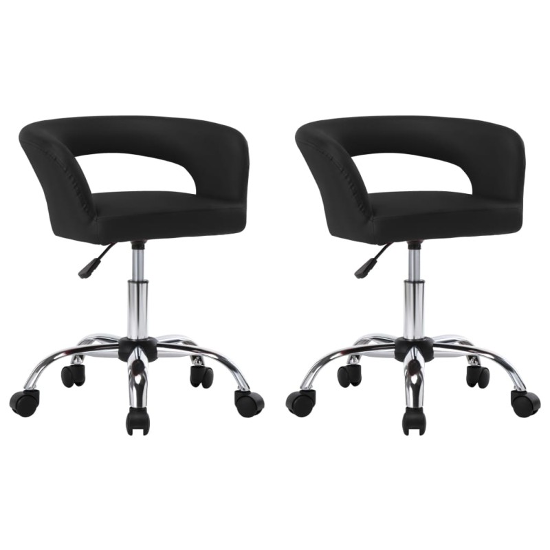 vidaXL Sillas de comedor 2 unidades cuero sintético negro