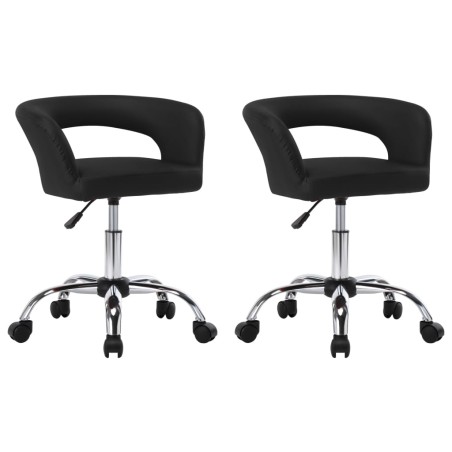 vidaXL Sillas de comedor 2 unidades cuero sintético negro