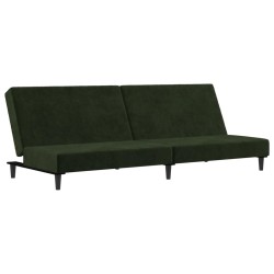 vidaXL Sofá cama de 2 plazas terciopelo verde oscuro