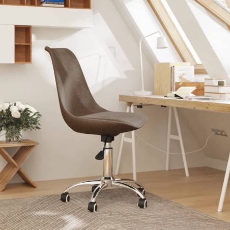 vidaXL Silla de oficina giratoria tela gris taupe
