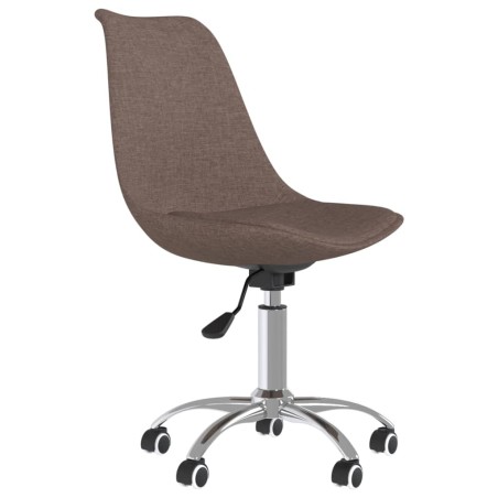 vidaXL Silla de oficina giratoria tela gris taupe