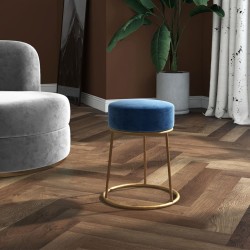 vidaXL Hocker redondo azul terciopelo