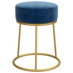 vidaXL Hocker redondo azul terciopelo