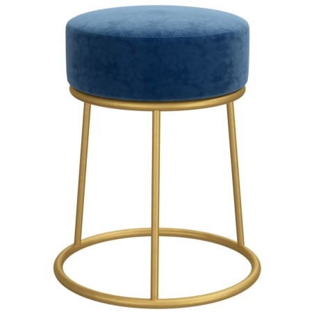vidaXL Hocker redondo azul terciopelo