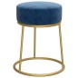 vidaXL Hocker redondo azul terciopelo vidaXL Hocker redondo azul terciopelo