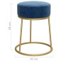 vidaXL Hocker redondo azul terciopelo vidaXL Hocker redondo azul terciopelo
