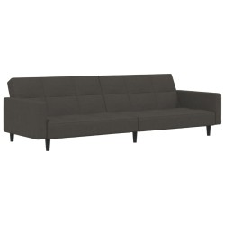 vidaXL Sofá cama de 2 plazas tela microfibra gris oscuro