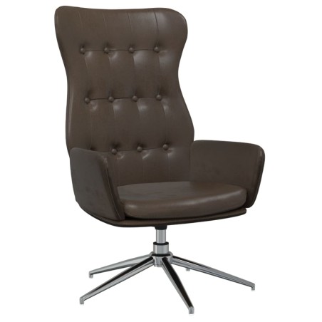 vidaXL Sillón de relax de cuero sintético marrón brillante