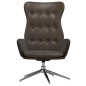 vidaXL Sillón de relax de cuero sintético marrón brillante