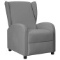 vidaXL Sillón orejero reclinable de cuero sintético gris vidaXL Sillón orejero reclinable de cuero sintético gris