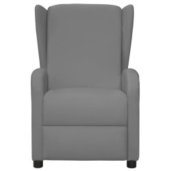 vidaXL Sillón orejero reclinable de cuero sintético gris