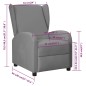 vidaXL Sillón orejero reclinable de cuero sintético gris vidaXL Sillón orejero reclinable de cuero sintético gris