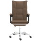 vidaXL Silla de oficina reclinable de tela marrón