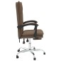 vidaXL Silla de oficina reclinable de tela marrón