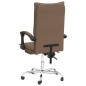 vidaXL Silla de oficina reclinable de tela marrón