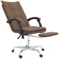 vidaXL Silla de oficina reclinable de tela marrón