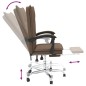 vidaXL Silla de oficina reclinable de tela marrón
