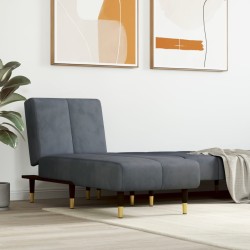 vidaXL Sofá diván de terciopelo gris oscuro