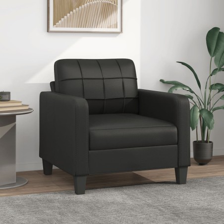 vidaXL Sillón cuero sintético negro 60 cm