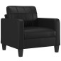 vidaXL Sillón cuero sintético negro 60 cm vidaXL Sillón cuero sintético negro 60 cm