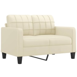 vidaXL Sofá de 2 plazas de cuero sintético color crema 120 cm