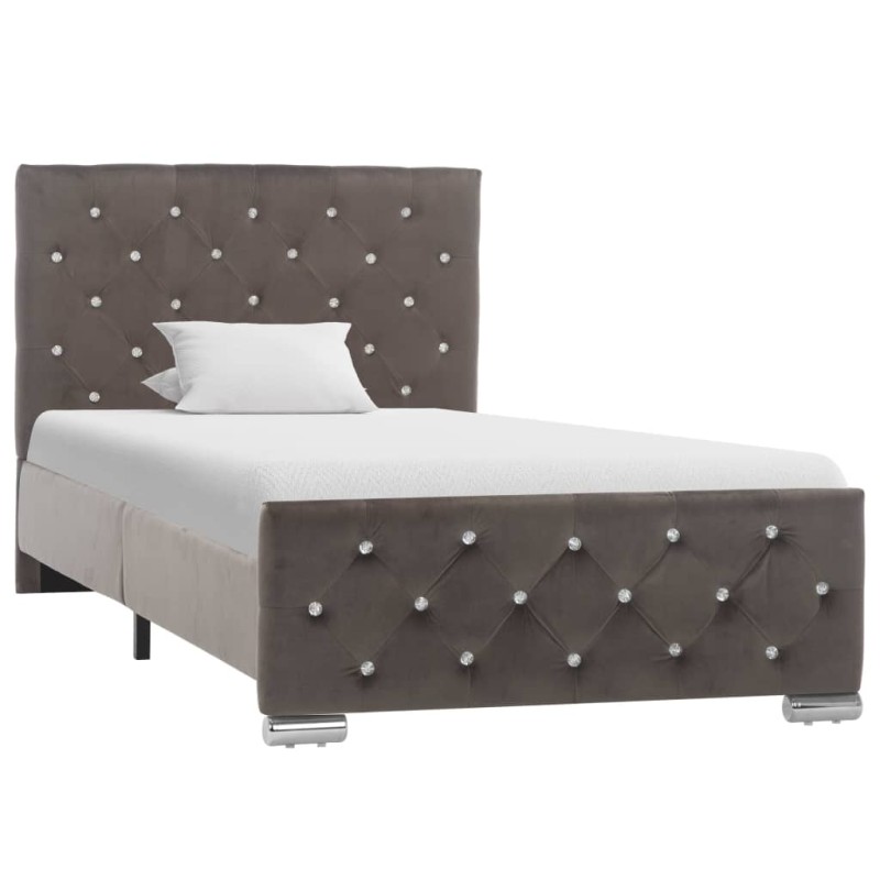 vidaXL Estructura de cama de terciopelo gris 90x200 cm vidaXL Estructura de cama de terciopelo gris 90x200 cm