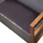 vidaXL Banco de almacenaje ratán sintético madera acacia gris 115 cm vidaXL Banco de almacenaje ratán sintético madera acacia gris 115 cm