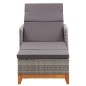 vidaXL Tumbona de ratán sintético y madera maciza de acacia gris vidaXL Tumbona de ratán sintético y madera maciza de acacia gris