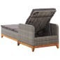 vidaXL Tumbona de ratán sintético y madera maciza de acacia gris vidaXL Tumbona de ratán sintético y madera maciza de acacia gris