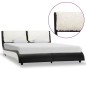 vidaXL Estructura cama con LED cuero sintético negro blanco 140x200 cm vidaXL Estructura cama con LED cuero sintético negro blanco 140x200 cm