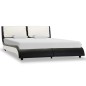 vidaXL Estructura cama con LED cuero sintético negro blanco 140x200 cm vidaXL Estructura cama con LED cuero sintético negro blanco 140x200 cm