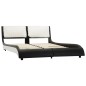 vidaXL Estructura cama con LED cuero sintético negro blanco 140x200 cm vidaXL Estructura cama con LED cuero sintético negro blanco 140x200 cm