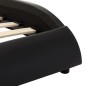 vidaXL Estructura cama con LED cuero sintético negro blanco 140x200 cm vidaXL Estructura cama con LED cuero sintético negro blanco 140x200 cm