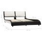 vidaXL Estructura cama con LED cuero sintético negro blanco 140x200 cm vidaXL Estructura cama con LED cuero sintético negro blanco 140x200 cm