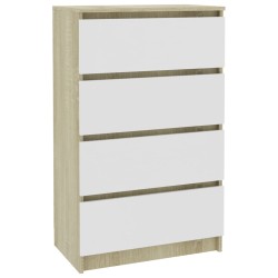 vidaXL Aparador madera contrachapada blanco roble Sonoma 60x35x98,5 cm