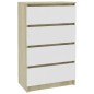 vidaXL Aparador madera contrachapada blanco roble Sonoma 60x35x98,5 cm vidaXL Aparador madera contrachapada blanco roble Sonoma 60x35x98,5 cm