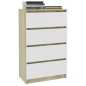 vidaXL Aparador madera contrachapada blanco roble Sonoma 60x35x98,5 cm vidaXL Aparador madera contrachapada blanco roble Sonoma 60x35x98,5 cm