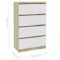 vidaXL Aparador madera contrachapada blanco roble Sonoma 60x35x98,5 cm vidaXL Aparador madera contrachapada blanco roble Sonoma 60x35x98,5 cm