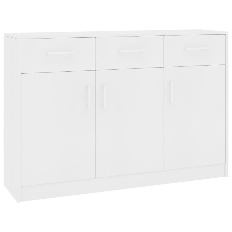 vidaXL Aparador de madera contrachapada blanco 110x30x75 cm vidaXL Aparador de madera contrachapada blanco 110x30x75 cm