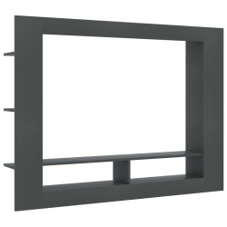 vidaXL Mueble de TV madera contrachapada gris 152x22x113 cm