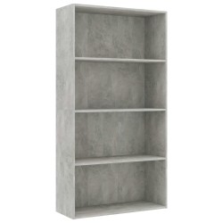 vidaXL Estantería 4 niveles contrachapada gris hormigón 80x30x151,5cm