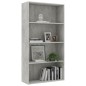 vidaXL Estantería 4 niveles contrachapada gris hormigón 80x30x151,5cm vidaXL Estantería 4 niveles contrachapada gris hormigón 80x30x151,5cm