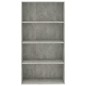 vidaXL Estantería 4 niveles contrachapada gris hormigón 80x30x151,5cm vidaXL Estantería 4 niveles contrachapada gris hormigón 80x30x151,5cm