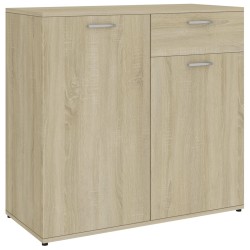 vidaXL Aparador de madera contrachapada color roble Sonoma 80x36x75 cm
