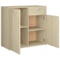 vidaXL Aparador de madera contrachapada color roble Sonoma 80x36x75 cm